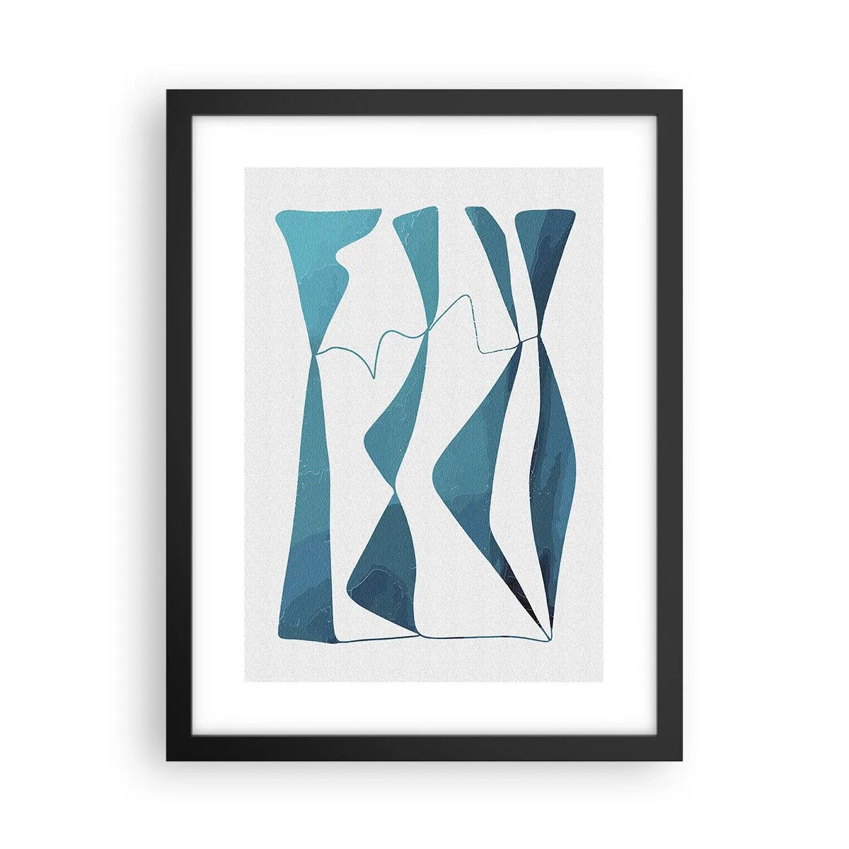 Affiche dans un cadre noir - Poster - Abstraction : composé turquoise - 30x40 cm