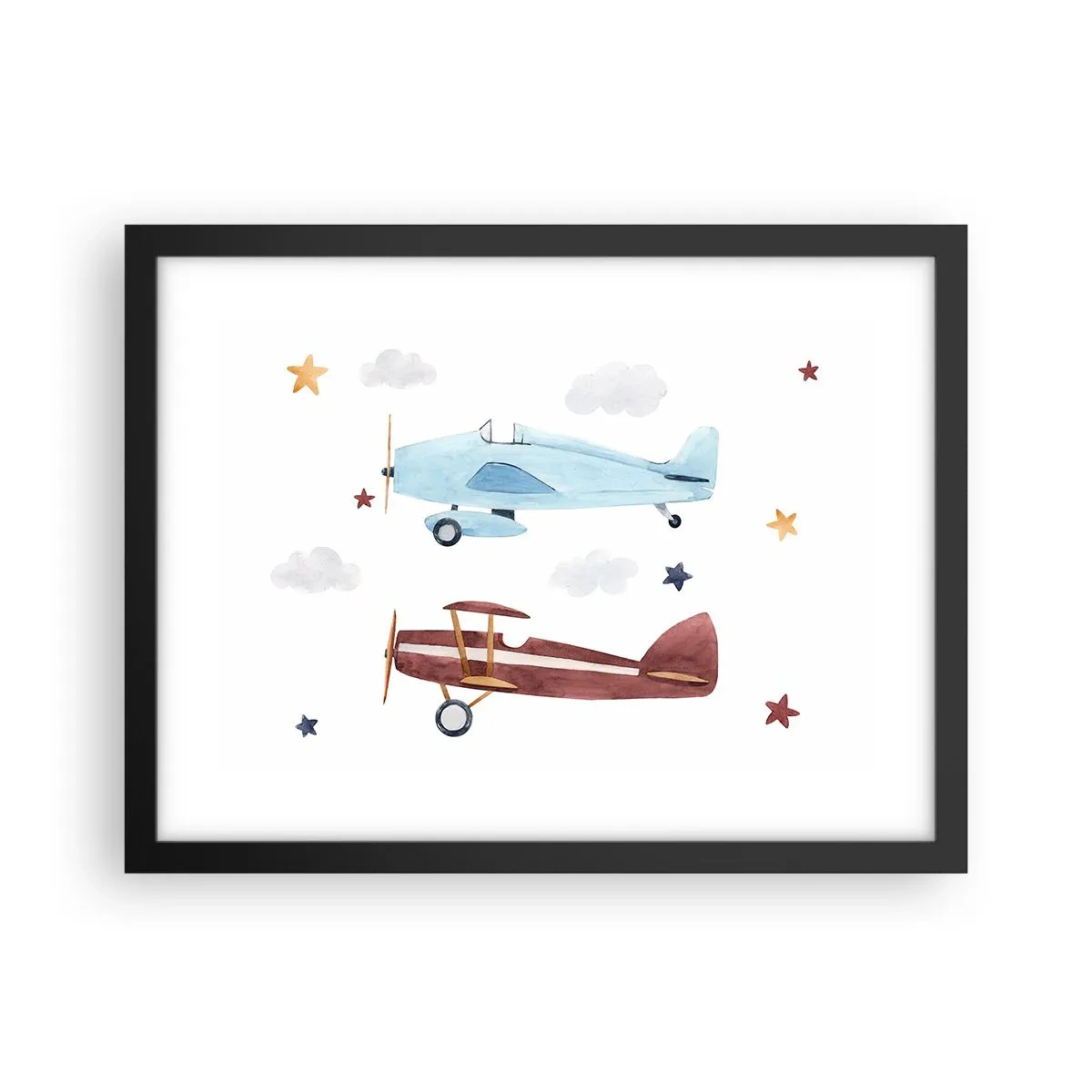 Affiche dans un cadre noir - Poster - Monsieur le pilote, nous vous attendons ! - 40x30 cm