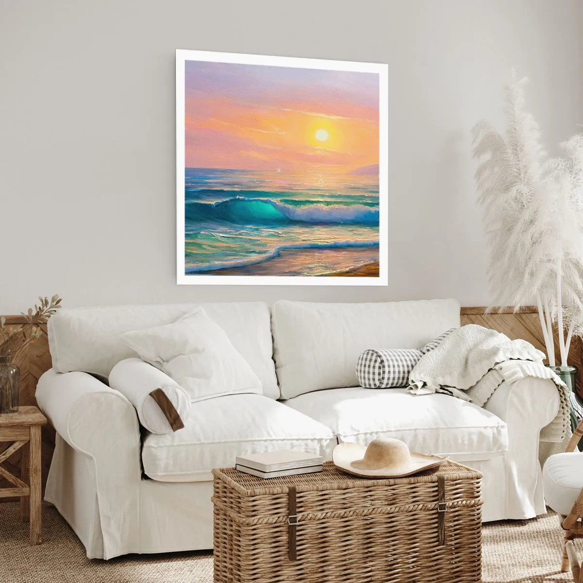 Affiche - Poster - Le chant turquoise des vagues - 30x30 cm