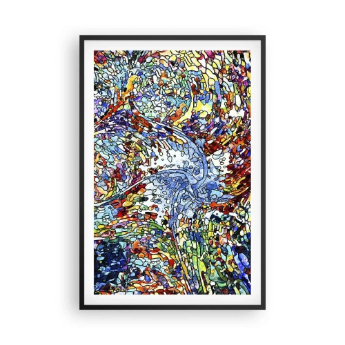 Affiche dans un cadre noir - Poster - Goutte de vitrail - 61x91 cm