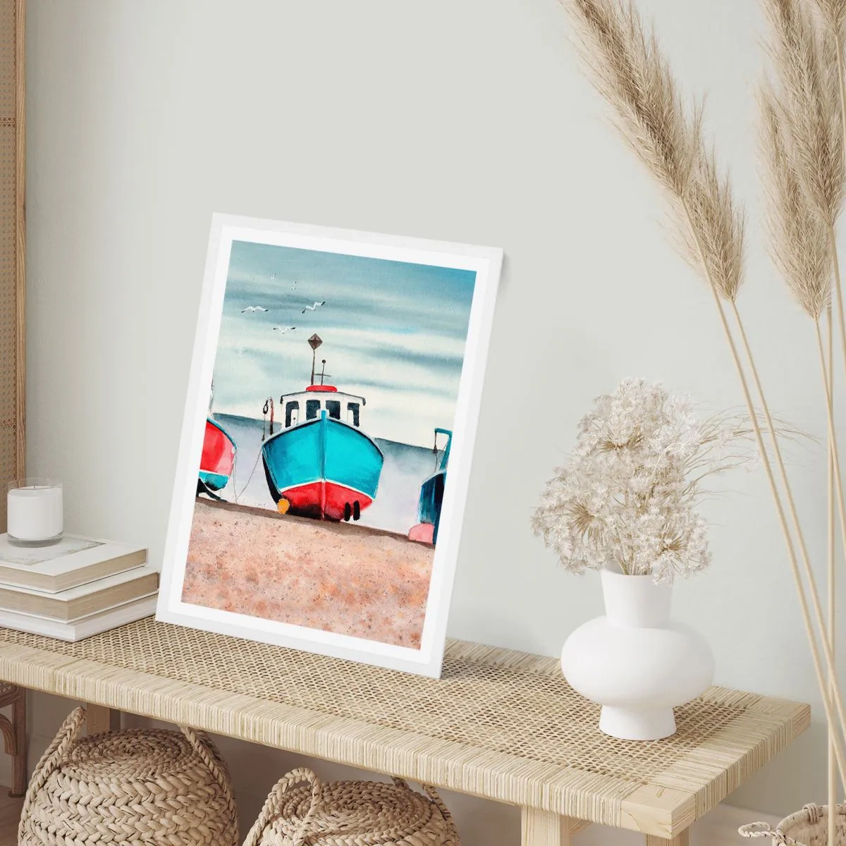 Affiche dans un cadre blanc - Poster - Prêt pour la pêche - 61x91 cm