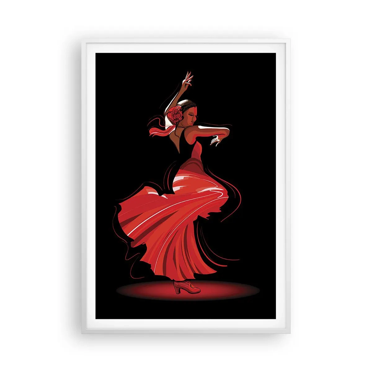 Affiche dans un cadre blanc - Poster - L'esprit fougueux du flamenco - 70x100 cm