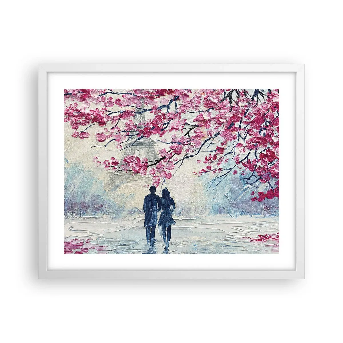 Affiche dans un cadre blanc - Poster - Ballade romantique - 50x40 cm