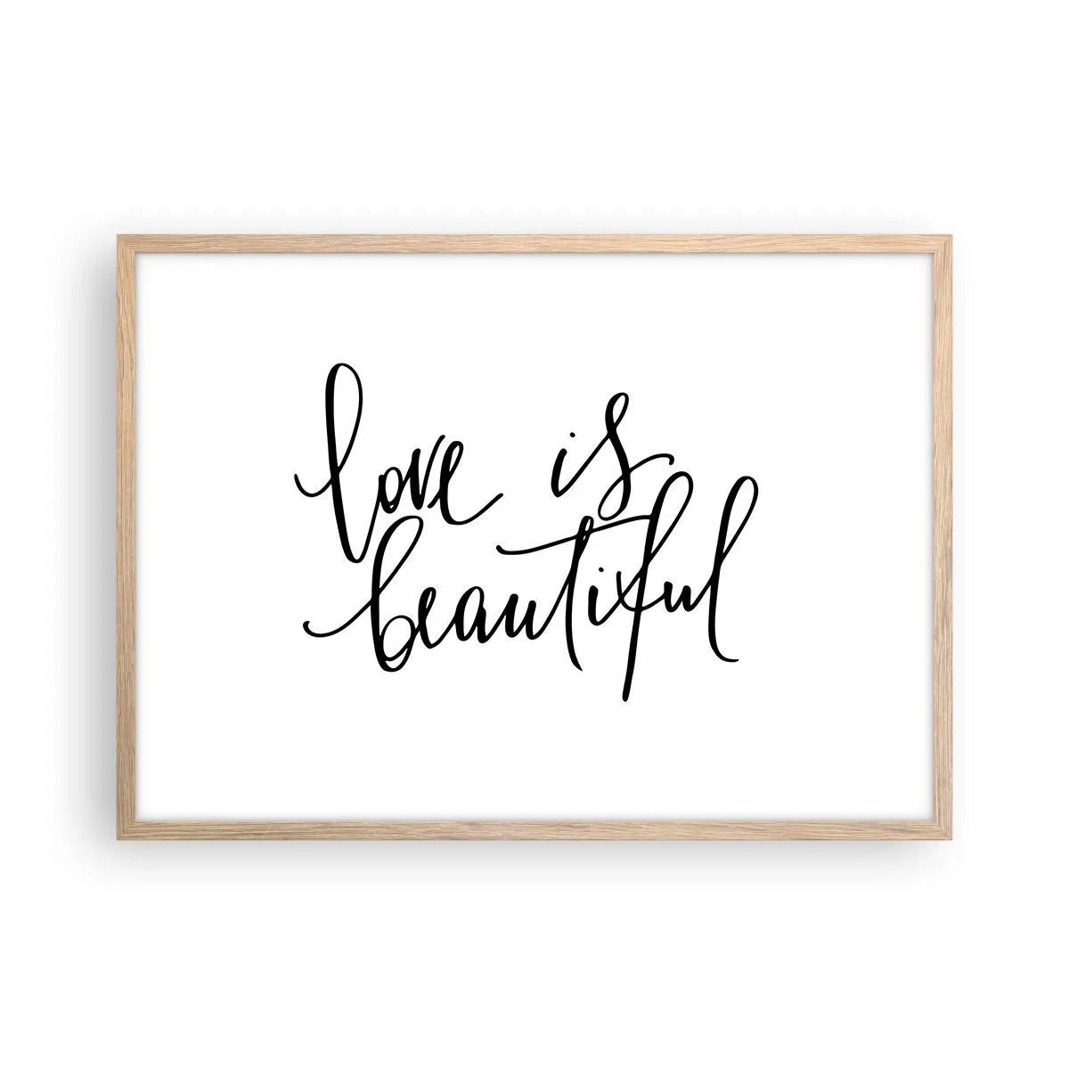 Affiche dans un chêne clair - Poster - Lire et répéter - 70x50 cm