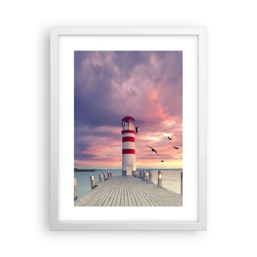 Affiche dans un cadre blanc - Poster - C'est l'heure d'aller au port - 30x40 cm