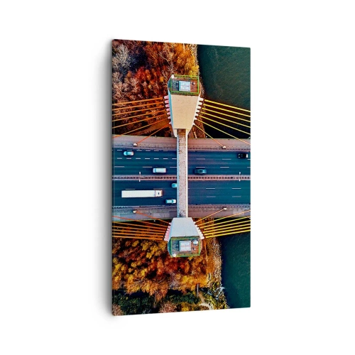 Impression sur toile - Image sur toile - Au dessus de l'eau et de la forêt - 45x80 cm