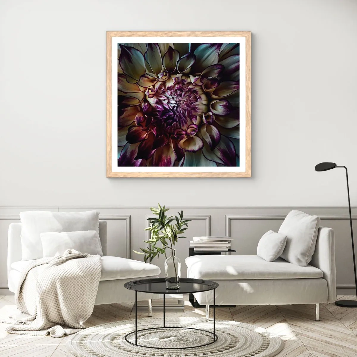 Affiche dans un chêne clair - Poster - L'apogée de la jeunesse - 60x60 cm