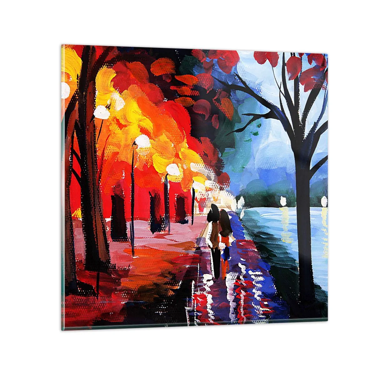 Impression sur verre - Image sur verre - Automne flamboyant dans le parc - 50x50 cm