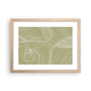 Affiche dans un chêne clair - Poster - Abstraction complexe de blanc - 40x30 cm