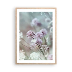 Affiche dans un chêne clair - Poster - Herbes douces en filigrane - 50x70 cm