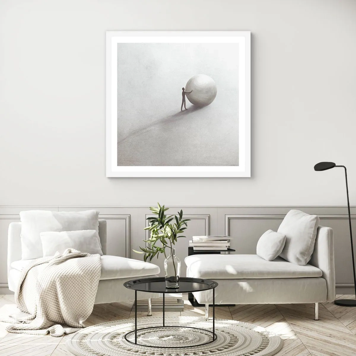 Affiche dans un cadre blanc - Poster - Jeu de la vie - 40x40 cm