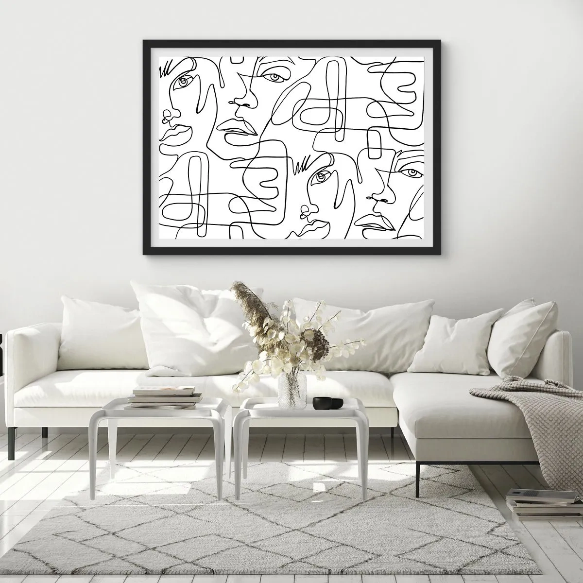 Affiche dans un cadre noir - Poster - Dans des émotions enchevêtrées - 91x61 cm