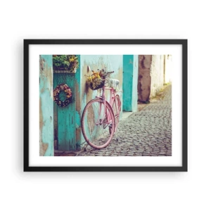 Affiche dans un cadre noir - Poster - Je reviens tout de suite - 50x40 cm