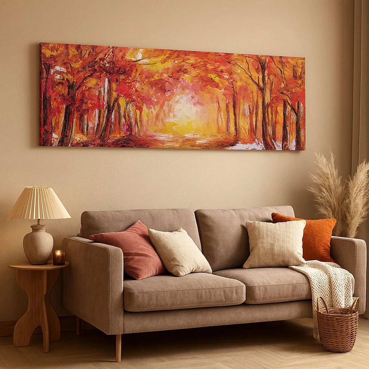 Impression sur toile - Image sur toile - Forêt de cuivre - 100x40 cm