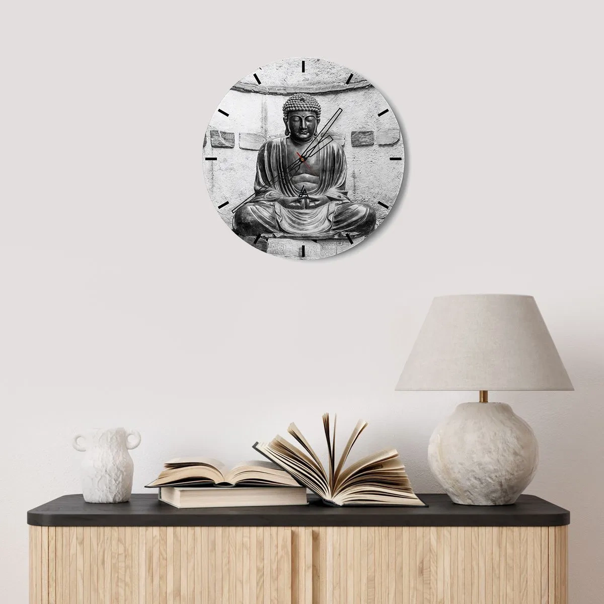 Horloge murale - Pendule murale - A la source de la paix - 30x30 cm