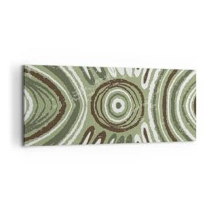 Impression sur toile - Image sur toile - Motifs abstraits dans les tons de vert et de marron - 120x50cm - Une explosion d'émotions - Décoration murale moderne pour le salon et la chambre ARTTOR