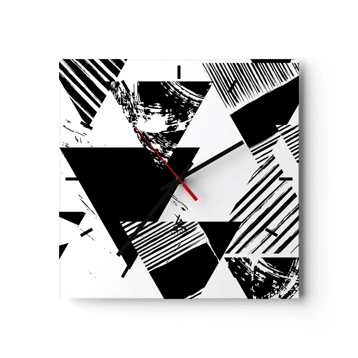 Horloge murale - Pendule murale - Pluie de triangles - 40x40 cm