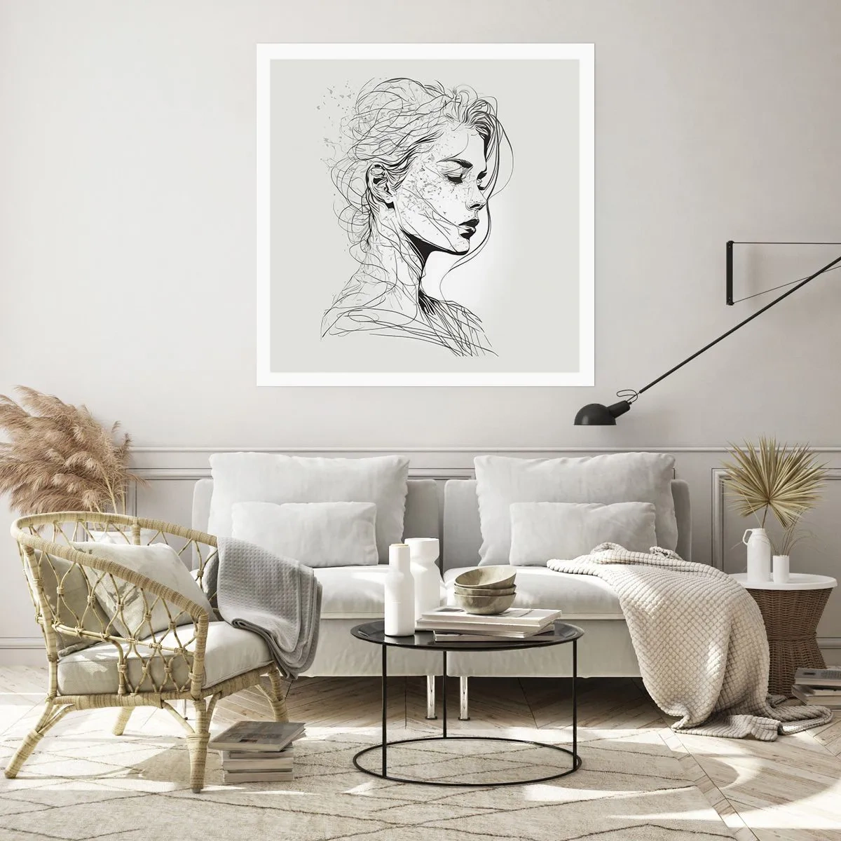 Affiche - Poster - Portrait en pensée - 50x50 cm