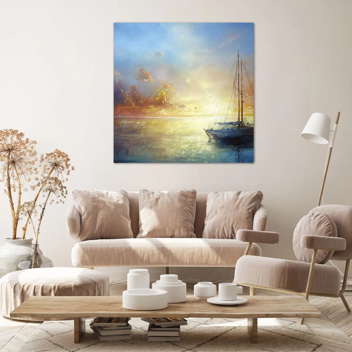 Impression sur toile - Image sur toile - Dans une baie dorée - 50x50 cm