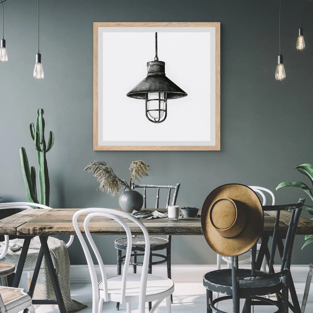 Affiche dans un chêne clair - Poster - Comme il y a des années… - 60x60 cm