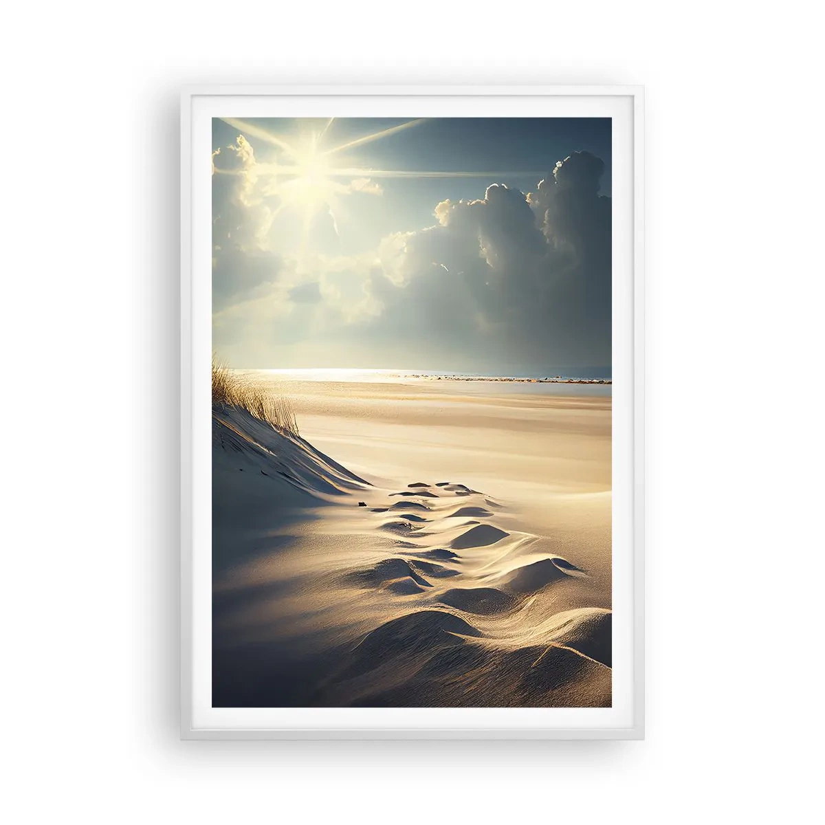 Affiche dans un cadre blanc - Poster - Un paysage apaisant - 70x100 cm