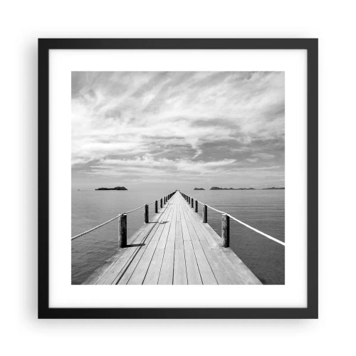 Affiche dans un cadre noir - Poster - Et peut-être un voyage... - 40x40 cm