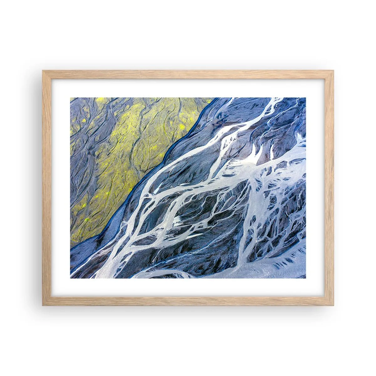 Affiche dans un chêne clair - Poster - Peintures rupestres de la nature - 50x40 cm