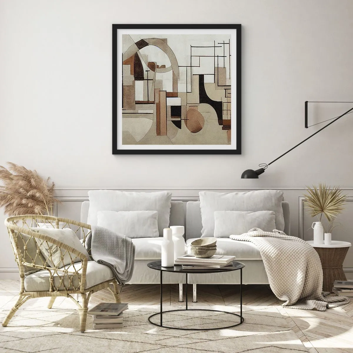 Affiche dans un cadre noir - Poster - Paysage urbain 2.0 - 60x60 cm