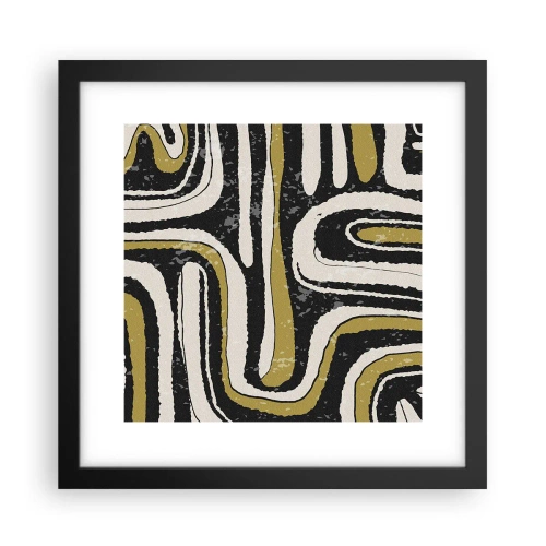 Affiche dans un cadre noir - Poster - Composition : routes et ruelles - 30x30 cm