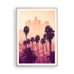 Affiche dans un chêne clair - Poster - Paysage californien - 70x100 cm