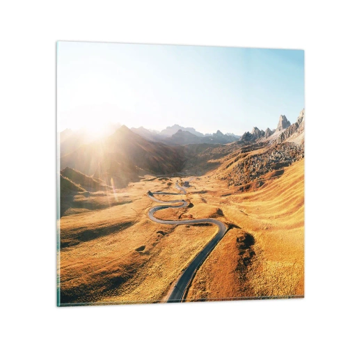 Impression sur verre - Image sur verre - Dans une vallée dorée - 40x40 cm