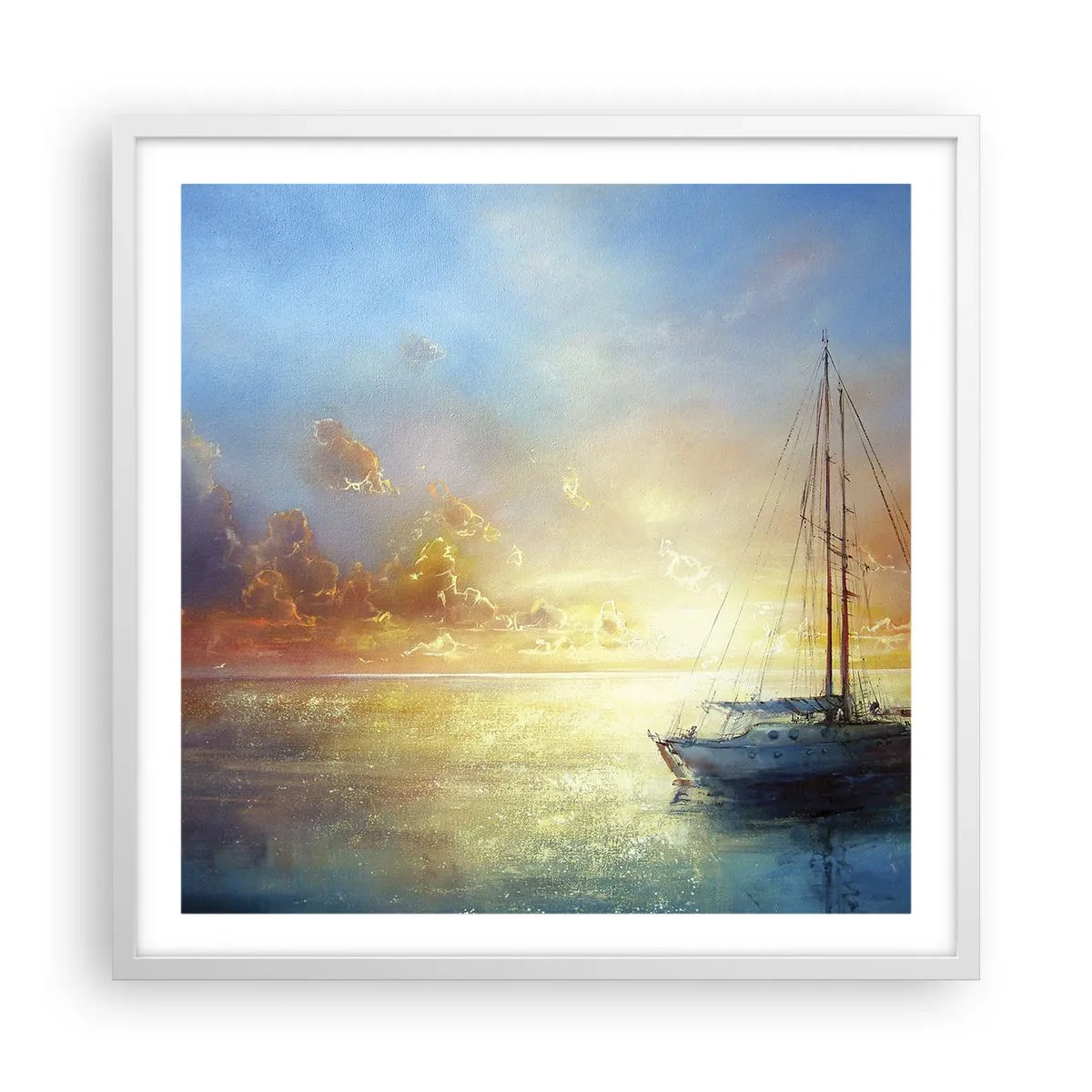 Affiche dans un cadre blanc - Poster - Dans une baie dorée - 60x60 cm