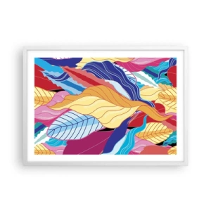 Affiche dans un cadre blanc - Poster - Un désordre coloré - 70x50 cm