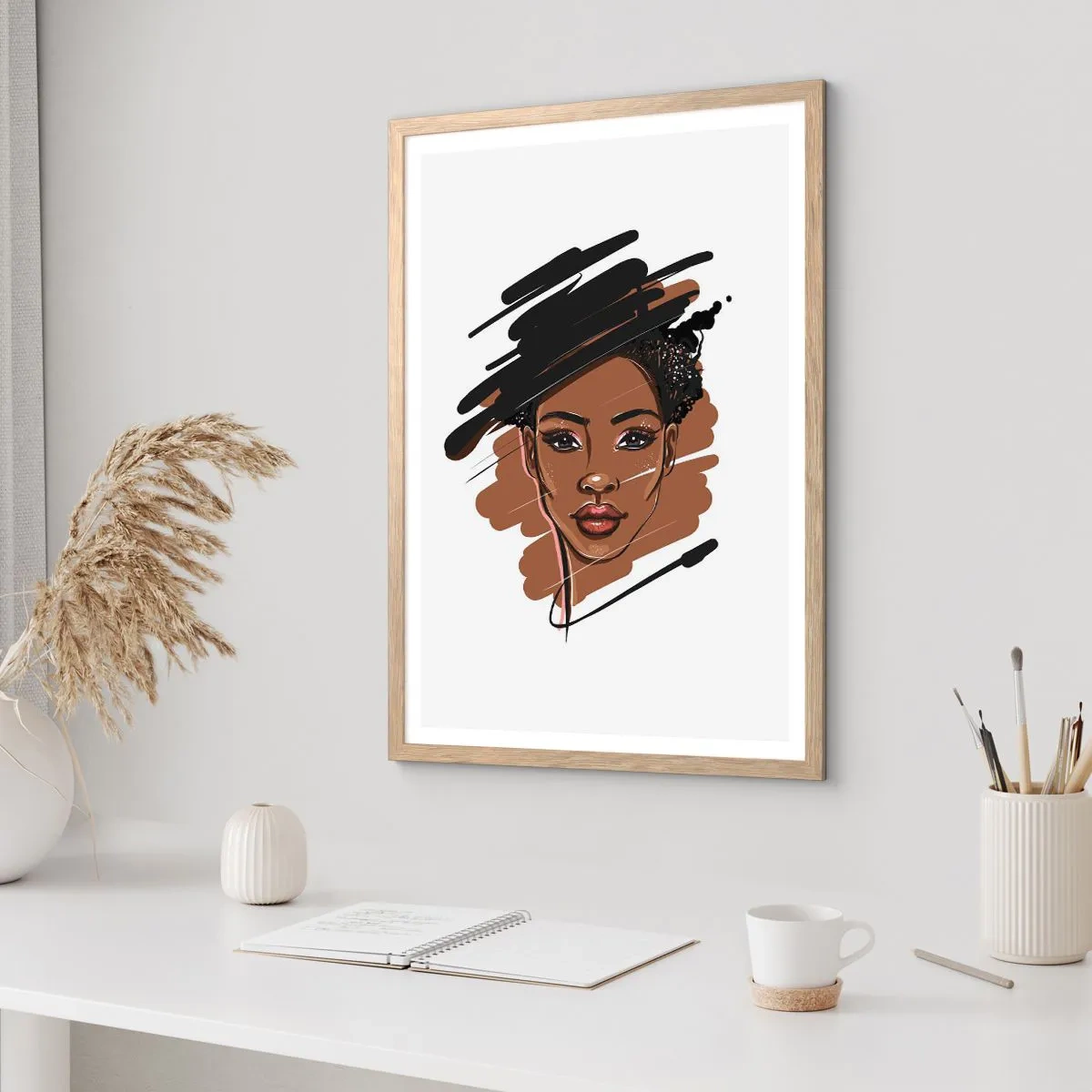 Affiche dans un chêne clair - Poster - Doux comme le chocolat - 61x91 cm