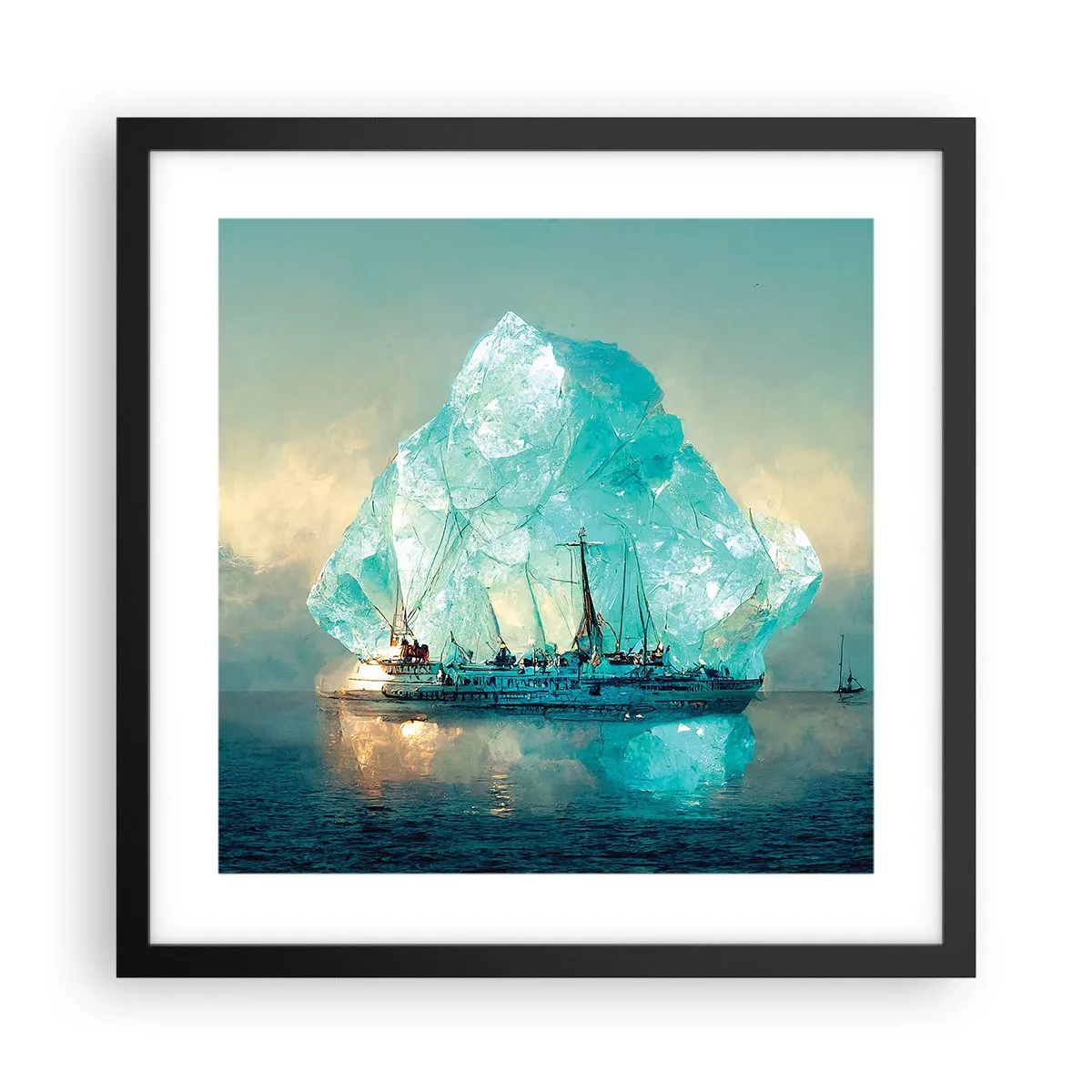 Affiche dans un cadre noir - Poster - Diamant arctique - 40x40 cm