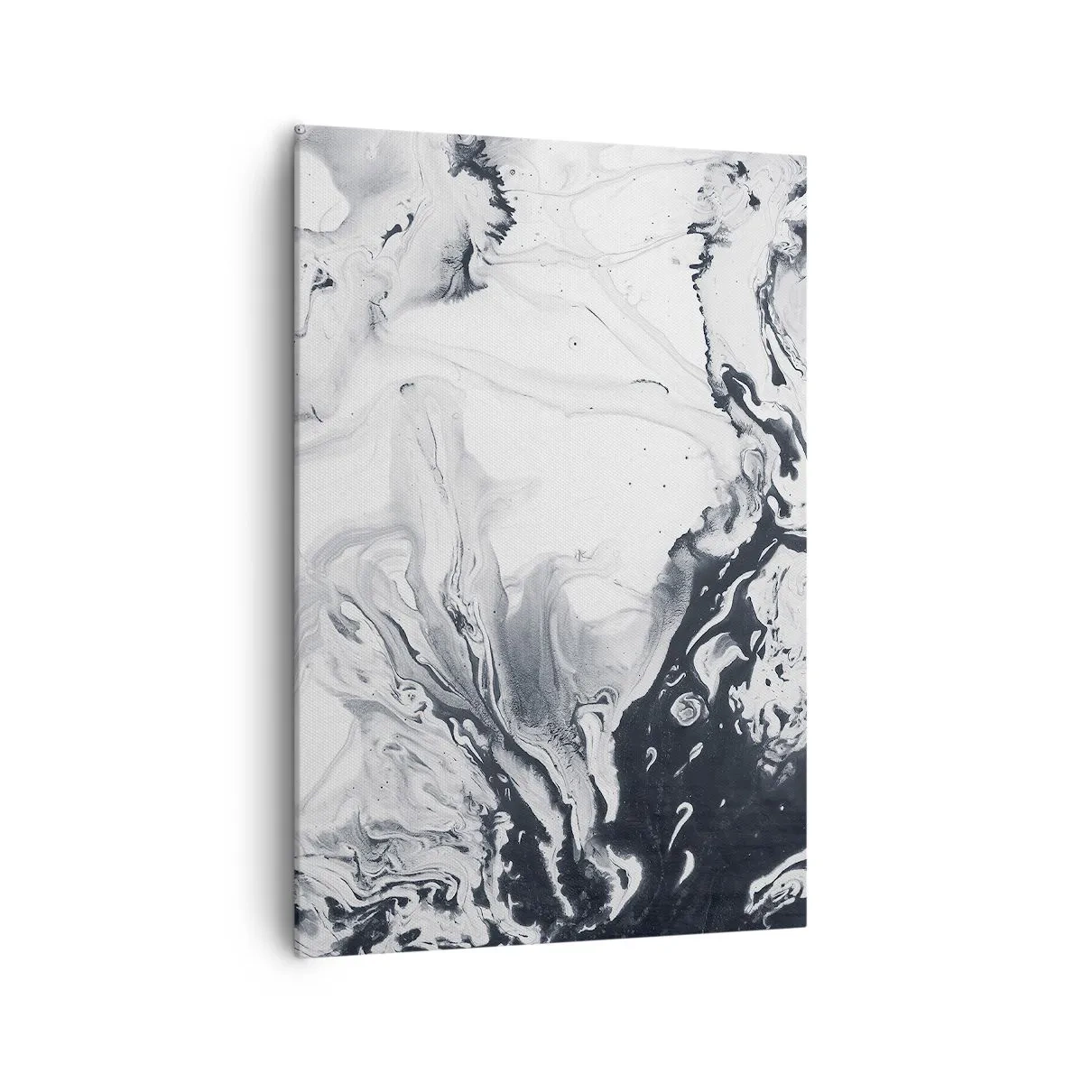 Impression sur toile - Image sur toile - Motif abstrait monochrome avec effet marbré - 70x100cm - Au centre de la Terre - Décoration murale moderne pour le salon et la chambre ARTTOR