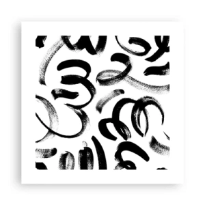 Affiche - Poster - Noir sur blanc - 40x40 cm