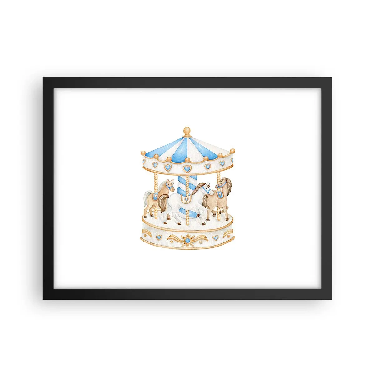 Affiche dans un cadre noir - Poster - Douce enfance - 40x30 cm