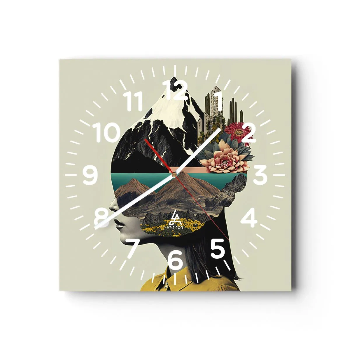 Horloge murale - Pendule murale - La femme – toujours un mystère - 40x40 cm