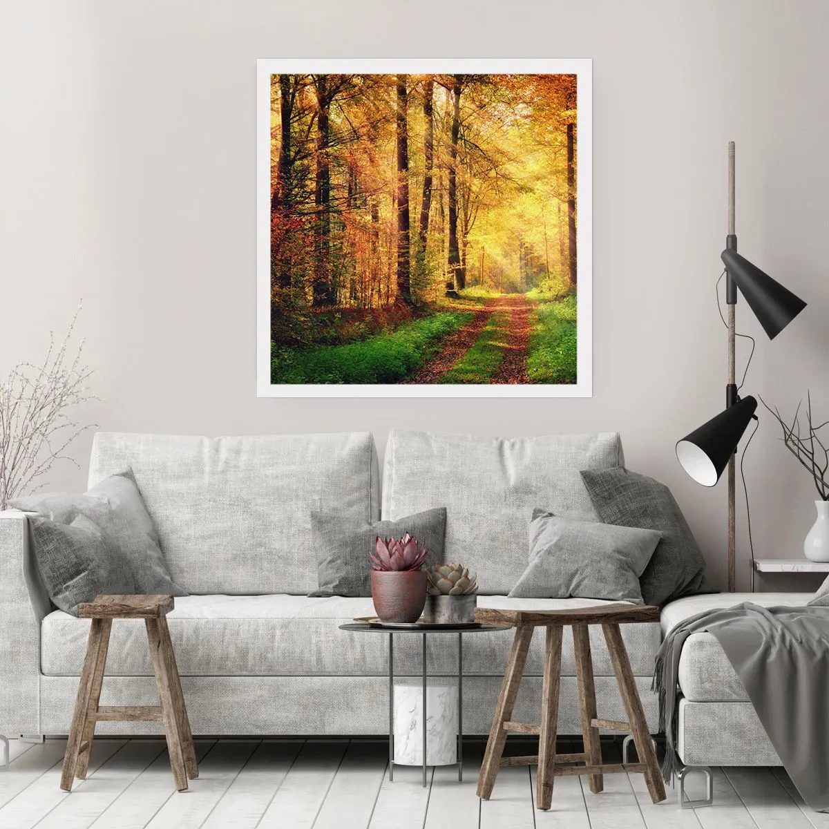 Affiche - Poster - Silence d'or en forêt - 40x40 cm