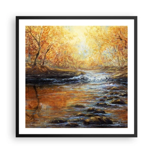 Affiche dans un cadre noir - Poster - Le ruisseau d'or - 60x60 cm