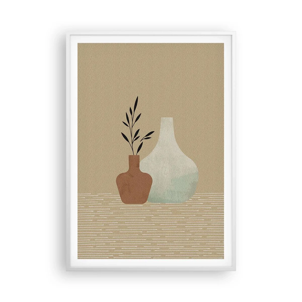 Affiche dans un cadre blanc - Poster - Le vase et son idée - 70x100 cm