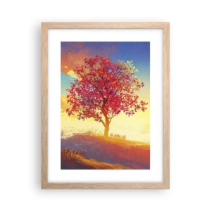 Affiche dans un chêne clair - Poster - Pèlerin à destination - 30x40 cm