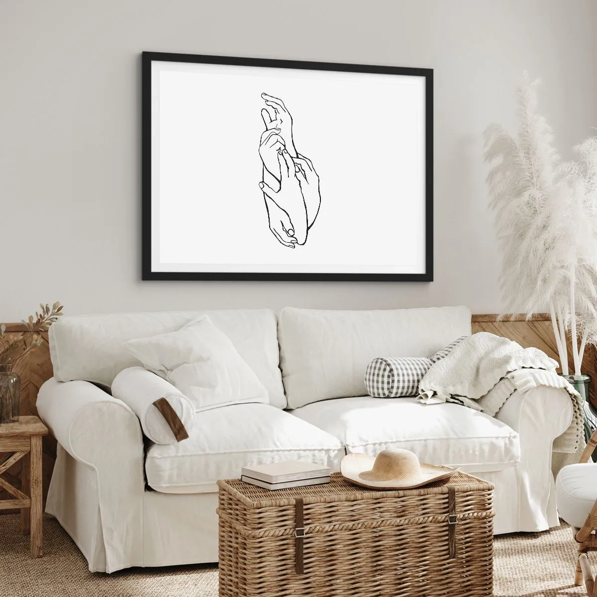 Affiche dans un cadre noir - Poster - Bon contact - 40x30 cm