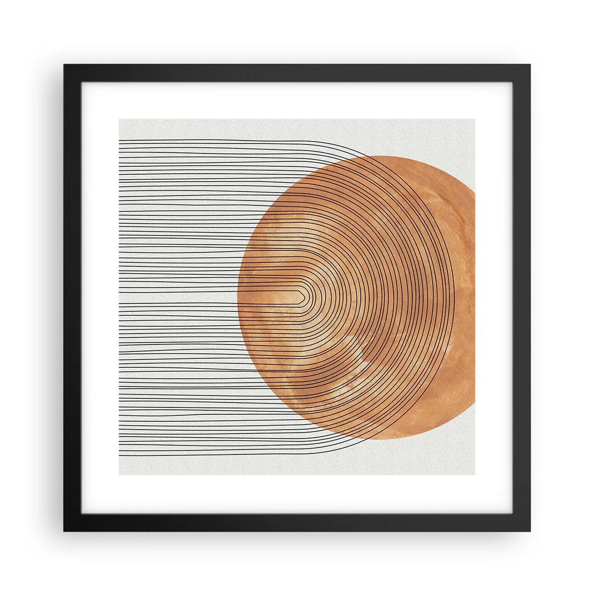 Affiche dans un cadre noir - Poster - Composition solaire - 40x40 cm