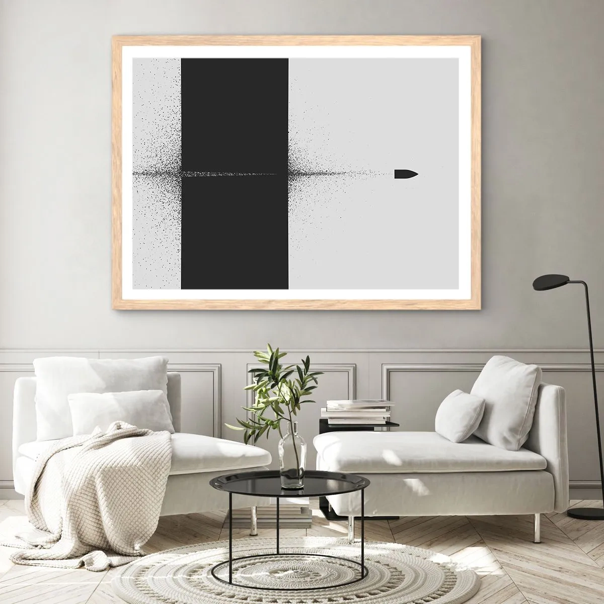 Affiche dans un chêne clair - Poster - Droit au but - 40x30 cm