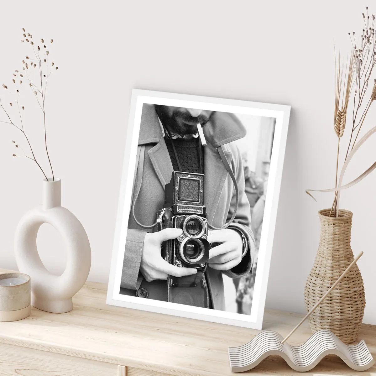 Affiche dans un cadre blanc - Poster - Dans un style rétro - 70x100 cm