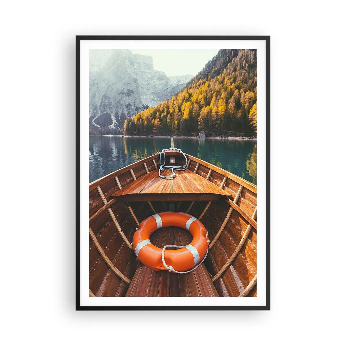 Affiche dans un cadre noir - Poster - Escapade en montagne - 70x100 cm