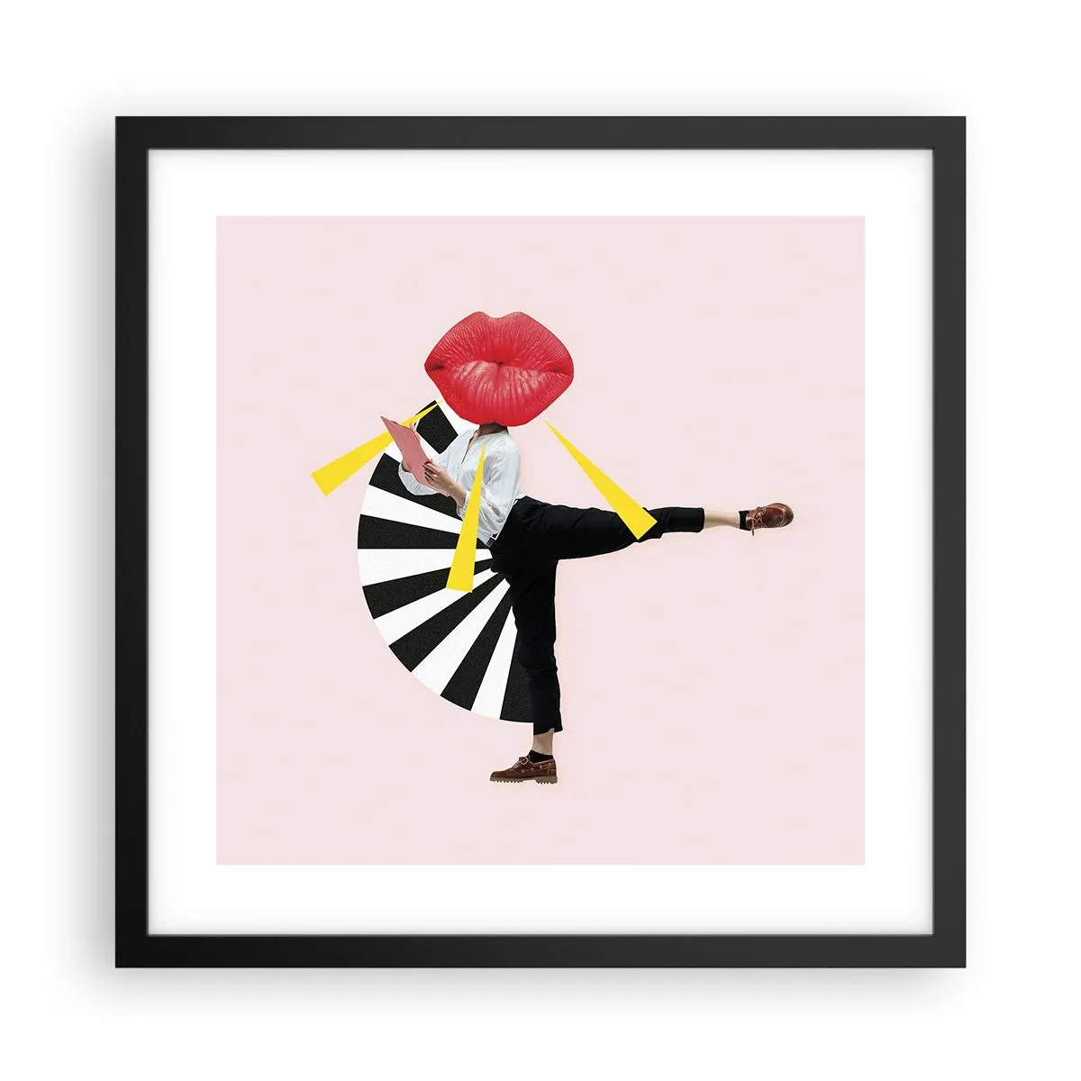 Affiche dans un cadre noir - Poster - Pop-art surréaliste - 40x40 cm