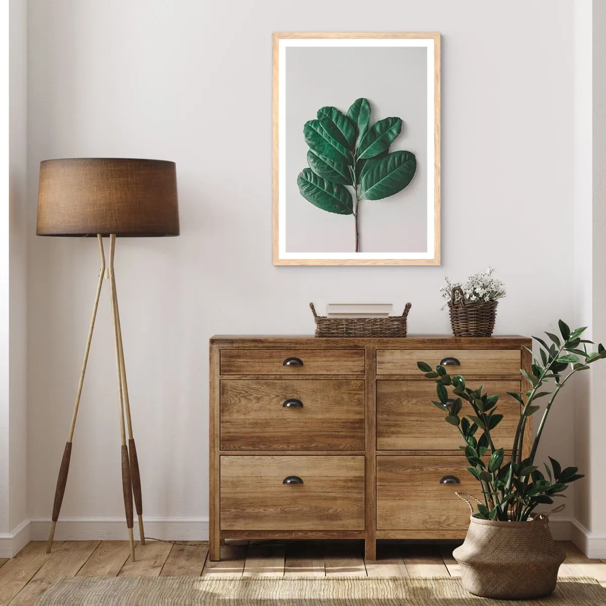 Affiche dans un chêne clair - Poster - Dessin de la nature elle-même - 40x50 cm